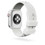 Watch strap Silicone with stitching, Gray, Stainless steel